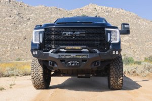 GMC Sierra 3500 Front Bumper - DV8 Offroad - Spec Series - Micro-texture black powder coat with satin black accents - `20-`23